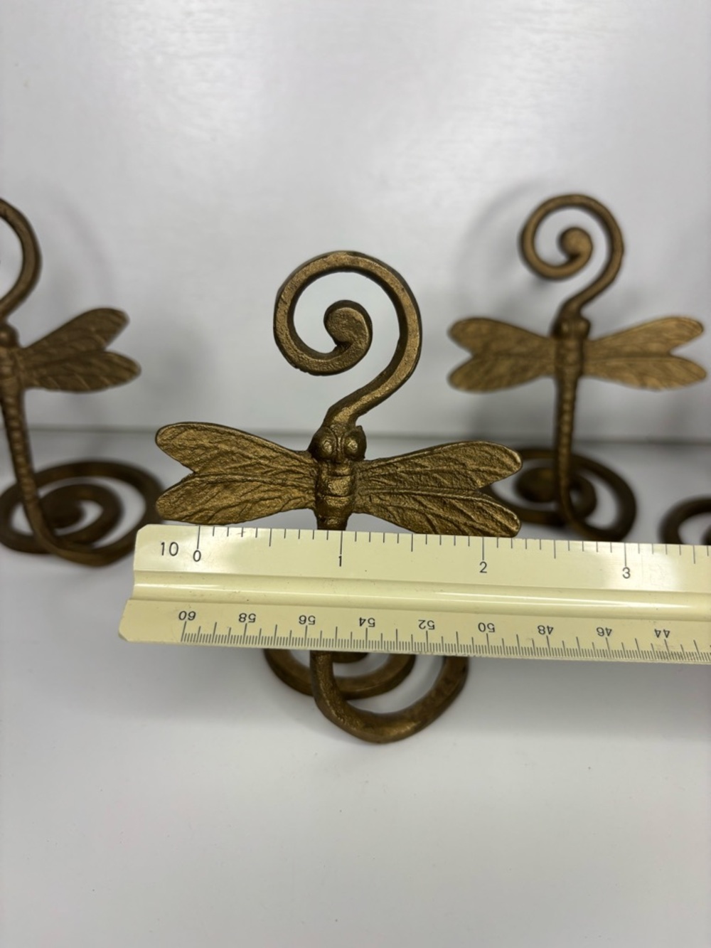 (4) Whimsical Gold Dragonfly Table Card Holders- Decorative Home Fairycore Decor - Picture 4 of 9